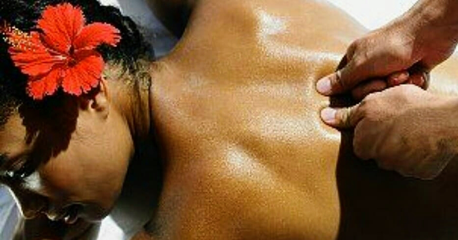 Oiled back massage