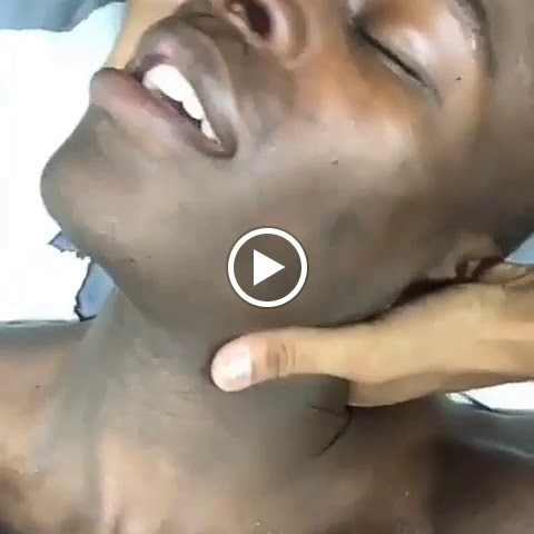 Neck massage for a male client